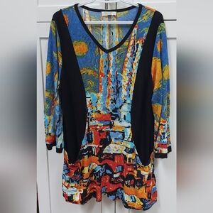 Orientique colorful jersey tunic